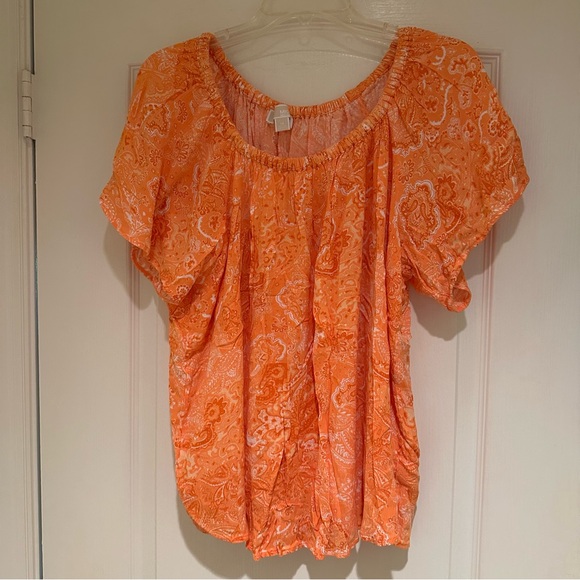 Michael Kors Orange Paisley Women's Top size 1X - Picture 1 of 2